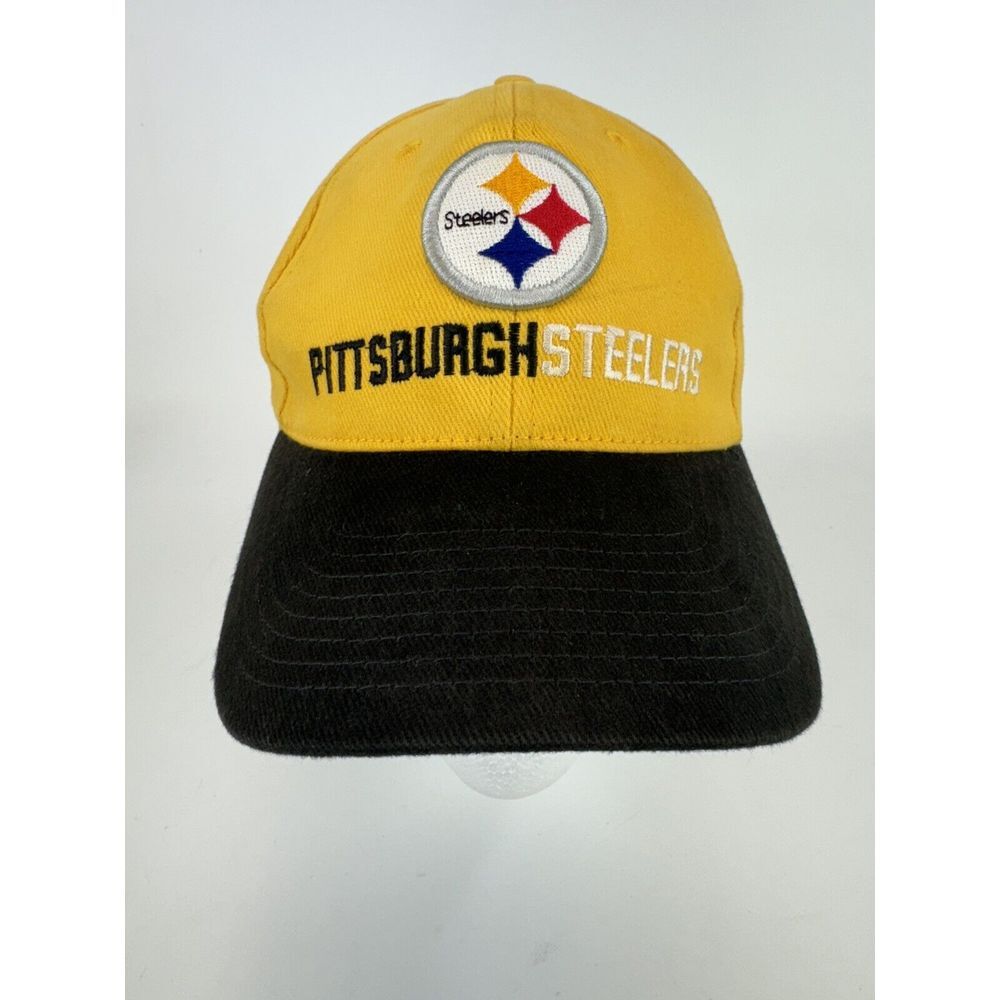 Vintage Pittsburgh Steelers‎ Yellow NFL Strap Back Hat Cap Adjustable GUC